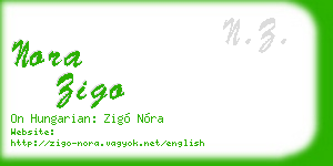 nora zigo business card