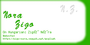 nora zigo business card